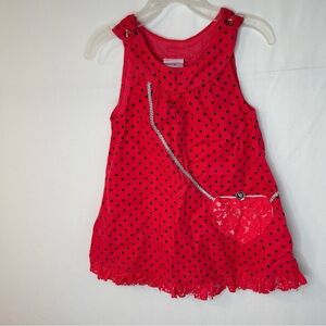 Nanette Baby Pink Dress with Black Polka Dots 3T